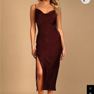Lulu's Burgundy Midi Dress